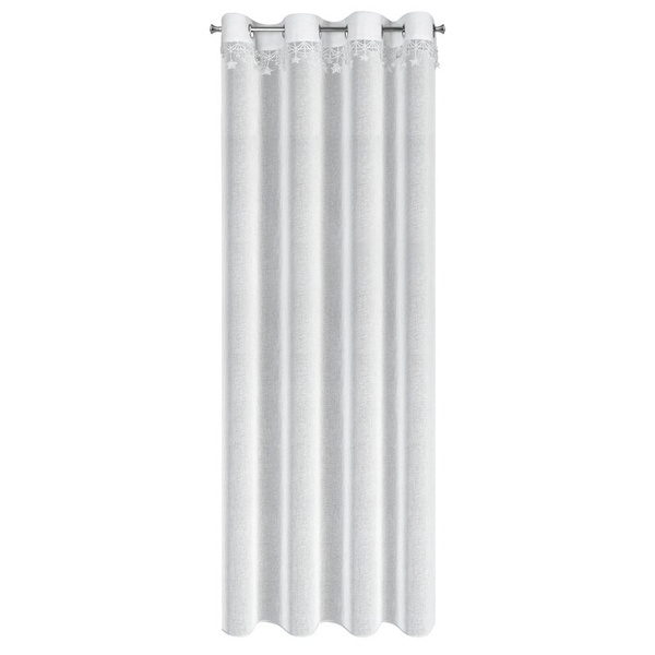 Božićna zavjesa od gaze ukrašena aplikacijom s motivom zvijezde, 140x250 cm - XMAS