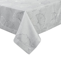 Stolnjak 145x400 otporan na mrlje ukrašen jacquard uzorkom lišća ginka i ukrasnim rubom Diana
