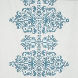 Ekskluzivna posteljina 220x200 cm pamučni saten, bijela, tamnoplava s ornamentalnim uzorkom Reina Line