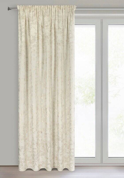 Zavjesa 140x270 , baršun, s printom sitnih listića Felis