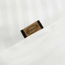 Premium bijela prugasta posteljina za apartmane od pamučnog satena 160x200