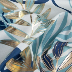 Zavjesa 140x250 s motivom egzotičnog lišća i sjajnim printom Malta