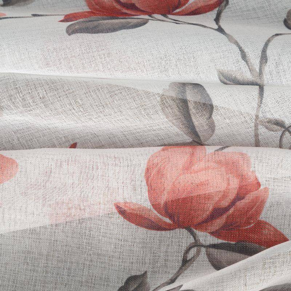 Zavjesa sa cvjetnim printom od svijetlog, poluprozirnog etamina 140x250 Jenny