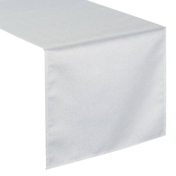 Bijeli nadstolnjak ukrašen sjajnim, nježnim uzorkom, otporan na mrlje 40x140 Edna