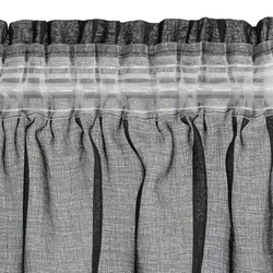 Crna zavjesa s krznenom aplikacijom na traci 140x270 Marion