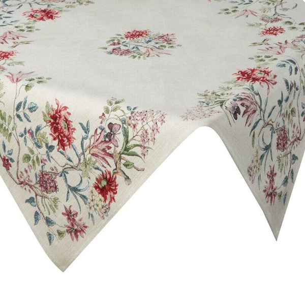 Stolnjak izrađen od debljeg goblena sa ženil koncem sa motivom cvijeća 100x100