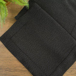 Trkač za stol crni s ukrasnim rubom i srebrnim koncem 40x140 Stella 1