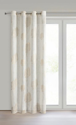 Zavjesa od prirodnog tkanja ukrašena konveksnim uzorkom drveća, 140x250 cm - SALINA s dodatkom lana