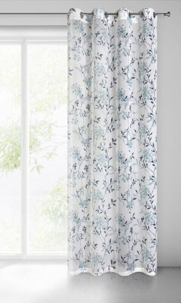 Poluprozirna zavjesa 140x250 od svijetlog mat etamina sa printom cvijeća 140x250 cm Fiona