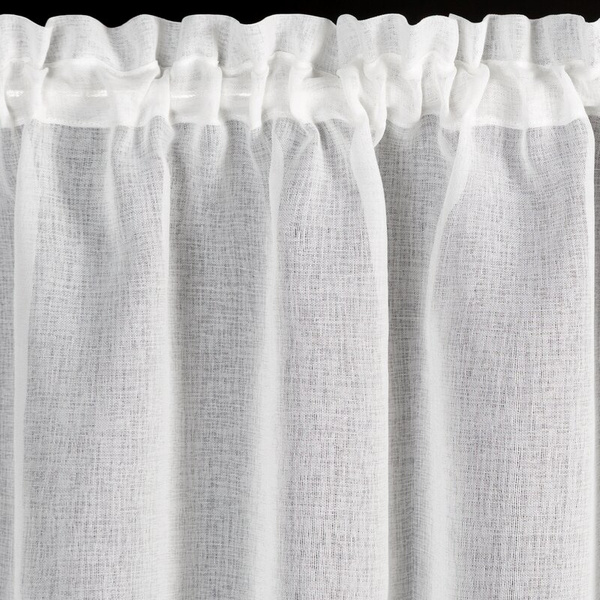 Bijelo zlatna kuhinjska zavjesa od gaze ukrašena božićnim zvijezdama, tunel 150x90 cm - XMAS