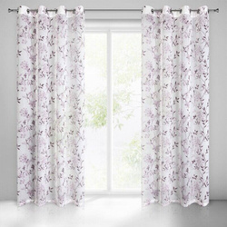 Poluprozirna zavjesa 140x250 od svijetlog mat etamina sa printom cvijeća 140x250 cm Fiona