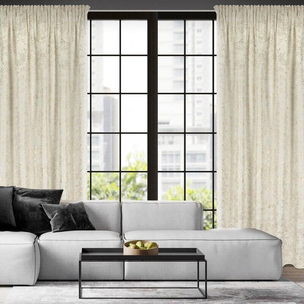 Zavjesa 140x270 , baršun, s printom sitnih listića Felis