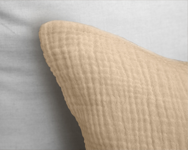 Bež posteljina od muslina zgužvana, nije potrebno glačanje, 100% pamuk 