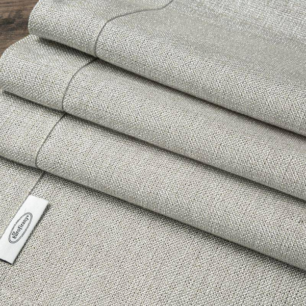 Sivi stolnjak sa ukrasnim rubom i zlatnim koncem 85x85 Stella 2