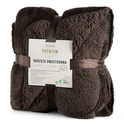 Zimska deka 220x240 cm, dvostrani prekrivač od ugodnog krzna i tkanine s uzorkom janjeće kože, NINA Premium