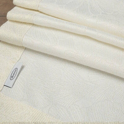 Nadstolnjak 40x200 s nježnim uzorkom lišća od tkanine protkane zlatnim nitima i elegantnom duplom trakom Lilian