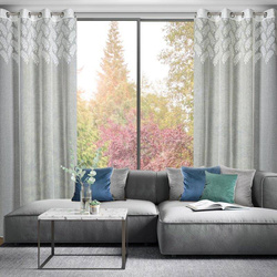 Zavjesa s ukrasnom trakom od jacquard listova u gornjem dijelu 140x250 Anet