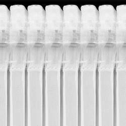 Bijela šifonska zavjesa ukrašena izvezenom aplikacijom, traka 400x140 cm, LILI