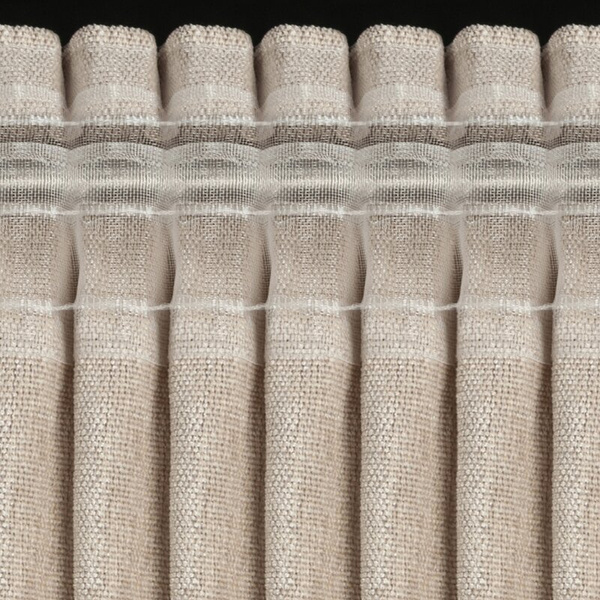 Bež zavjesa od šenil tkanine 140x270 cm traka - MEGI