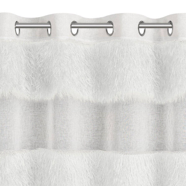 Zavjesa 140x250 od gaze ukrašena moher koncem Margaret 3