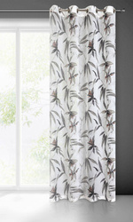 Zavjesa od etamina s printom egzotičnog lišća, polprozirna 140x250 Aida