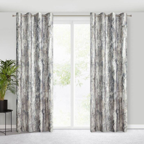 Baršunasta zavjesa sa srebrnim uzorkom, 140x250 cm - MALIA