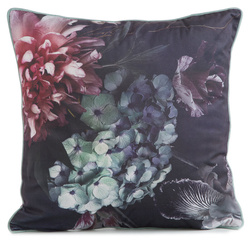 PREMIUM dvostrana jastučnica 45x45 od mekog baršuna s cvjetnim motivom i rubnim detaljima VELVET