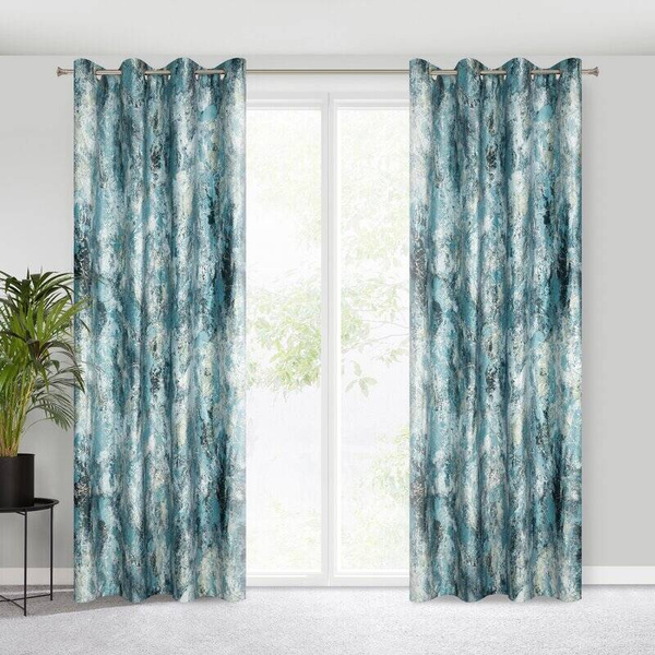 Baršunasta zavjesa sa srebrnim uzorkom, 140x250 cm - MALIA