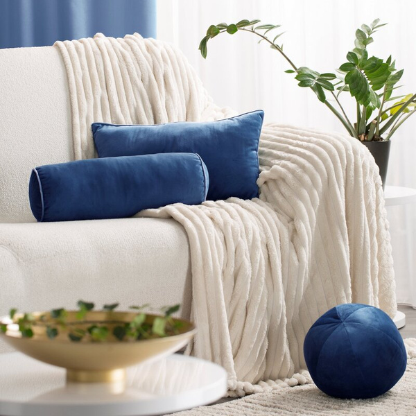 Ukrasni jastuk, valjak 15x45 od baršuna s kontrastnim rubom Gaja