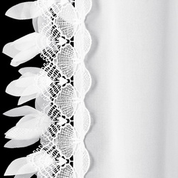 Bijela šifonska zavjesa ukrašena aplikacijom, 80x270 cm , FLEX 1:1,5 - LORETA