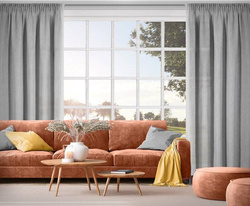 Zavjesa od tkanine s lanom u eko stilu 140x300 trakastaJudita