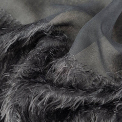 Zavjesa 140x250 od gaze ukrašena moher koncem MARGARET 2 