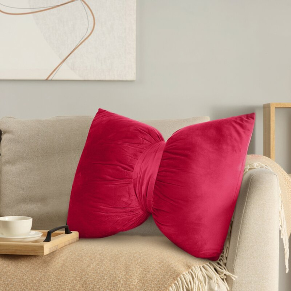 Dekorativni jastuk 45x55 cm od baršuna u obliku mašne