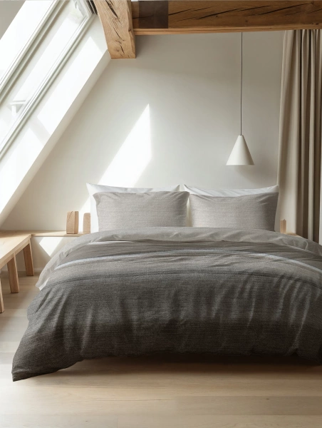 Posteljina od flanela 200x220 siva, mekana na dodir Stone Stripe