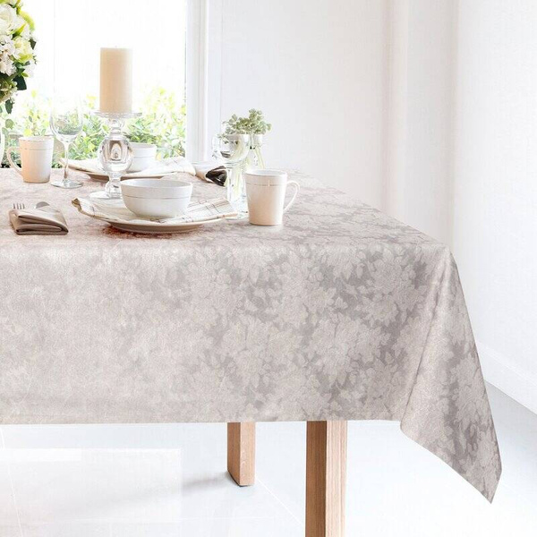 Stolnjak s motivom cvijeća izvezenim srebrnim koncem 160x260 Ines 6