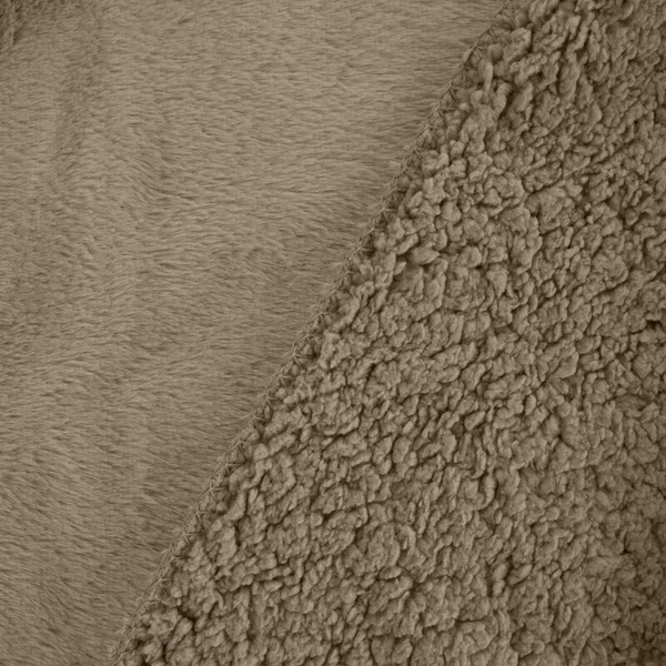 Zimska deka 170x210 cm, dvostrani prekrivač od ugodnog krzna i tkanine s uzorkom janjeće kože, NINA Premium