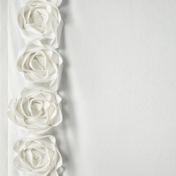 Ekskluzivna baršunasta zavjesa ukrašena 3D aplikacijom ruže 140x270 cm traka - ROSES Eva Minge