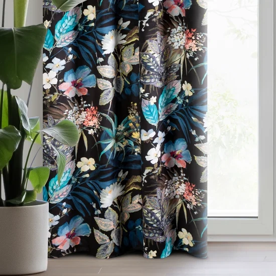 Zavjesa od baršuna s prekrasnim printom cvijeća 140x270 Alani
