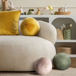 Ukrasni jastuk, kugla O 24 cm od baršuna s kontrastnim rubom Gaja  