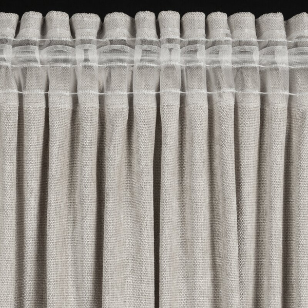 Bež zavjesa od šenil tkanine 140x270 cm traka - MEGI