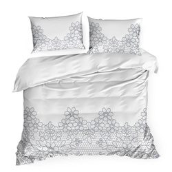Komplet pościeli satynowej class 08 140x200 cm, 1 szt. 70x80 cm biały Eurofirany
