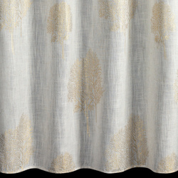 Zavjesa od prirodnog tkanja ukrašena konveksnim uzorkom drveća, 140x250 cm - SALINA s dodatkom lana