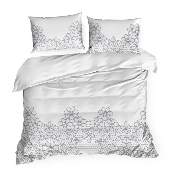 Komplet pościeli satynowej class 08 140x200 cm, 1 szt. 70x80 cm biały Eurofirany
