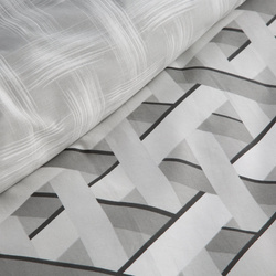 Set pamučne posteljine sa geometrijskim uzorkom 220x200 Sara 28 siva