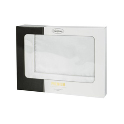 Klasični bijeli stolnjak s nježnim srebrnim obrubom 140x220 Madele 