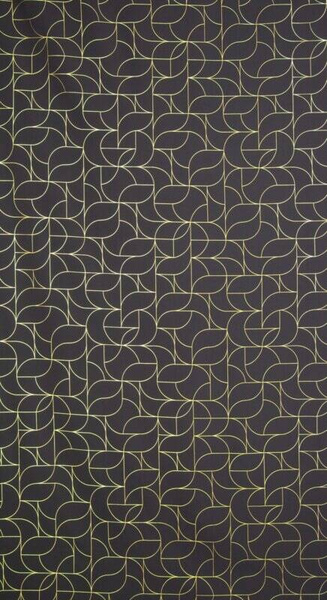 Zavjesa sa zlatnim geometrijskim printom 140x250 Evi