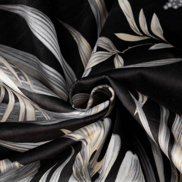 Zavjesa od mekog baršuna s printom egzotičnog lišća 140x250 cm Megi