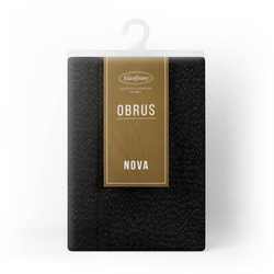 Crni stolnjak sa ukrasnim rubom i srebrnim koncem 145x350 Stella 1