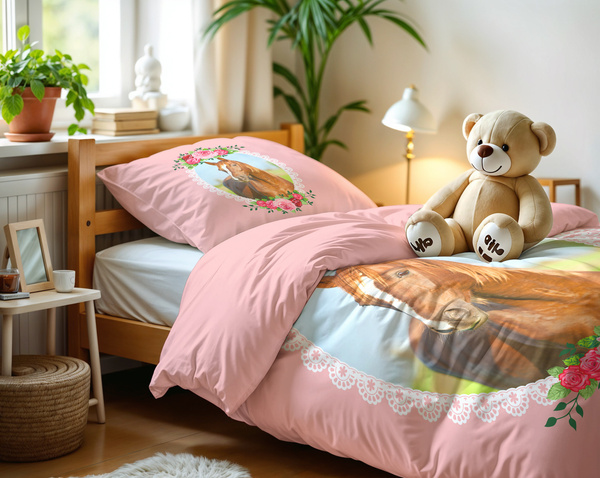 Dječji set posteljine 140x200/220, prekrasan konj