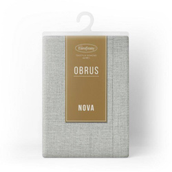 Svijetlo sivi stolnjak s ukrasnim rubom i srebrnim koncem 145x400 Stella 2